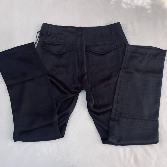 DKNY Satin STRAIGHT-LEG Black DRESS PANTS - Picture 7 of 12